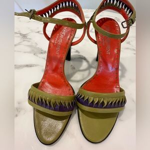 Yves Saint Laurent YSL authentic strappy heels.